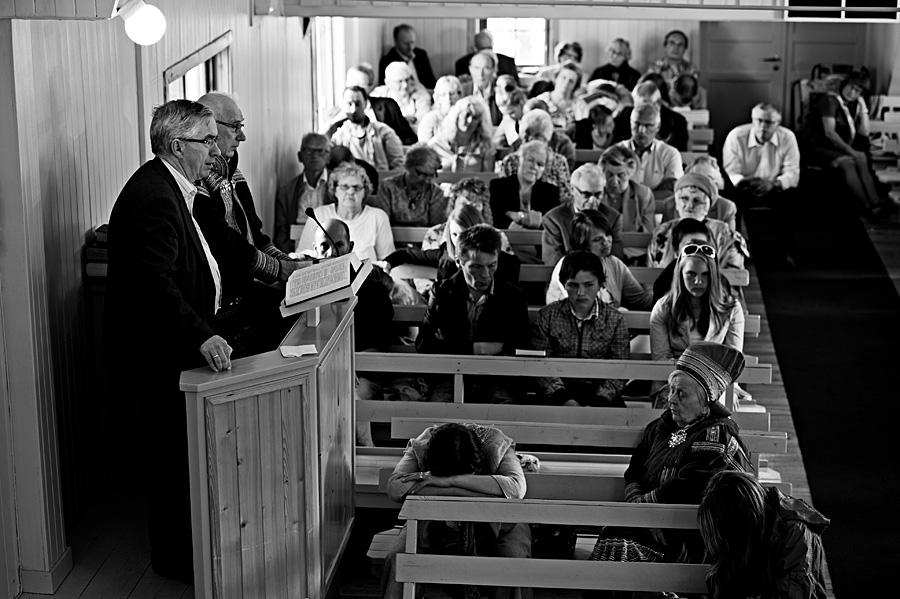 Fra læstadiansk samling i bedehuset i Skibotn. Foto: Ørjan Bertelsen.